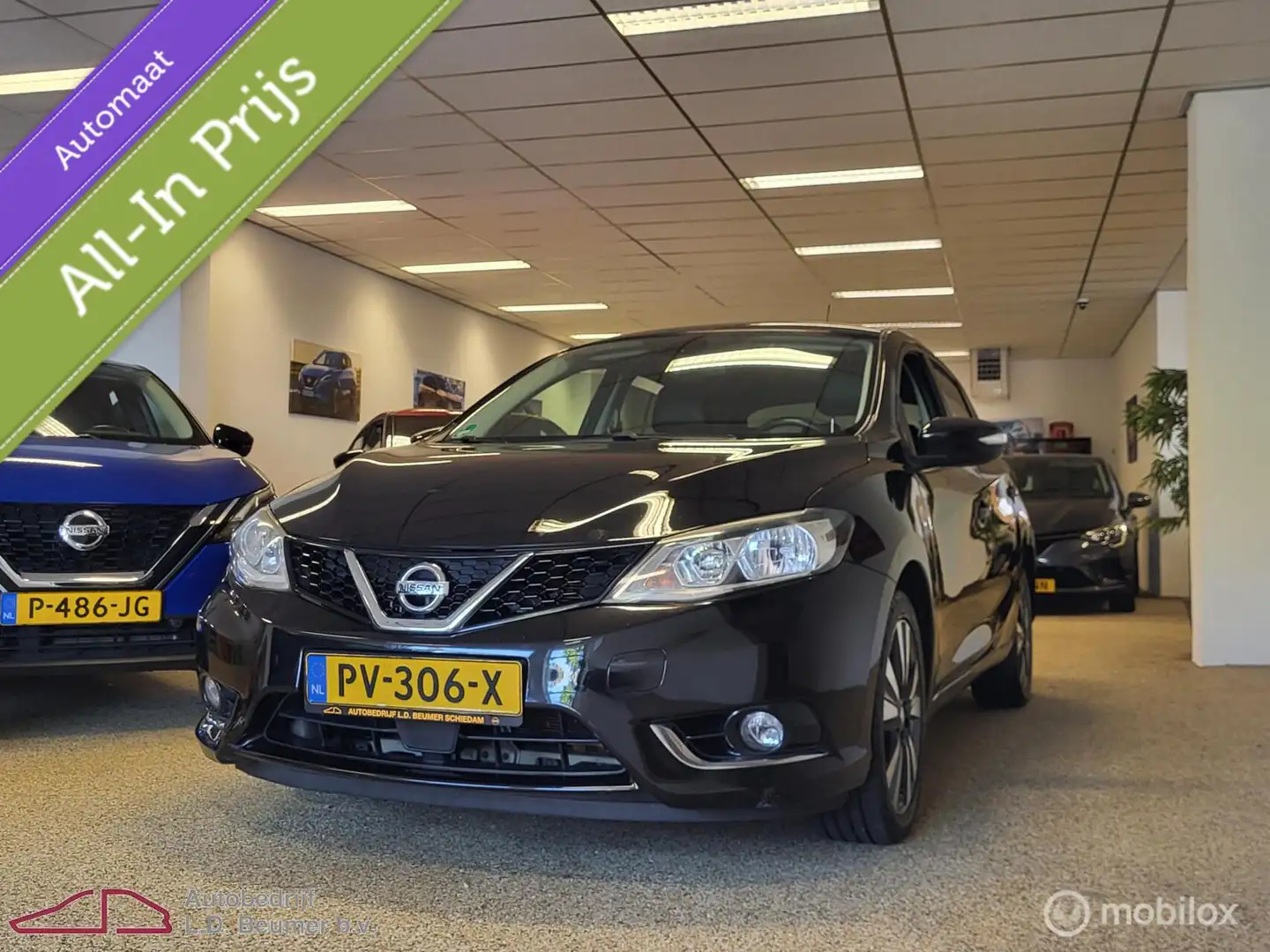 Nissan Pulsar 1.2 DIG-T N-Connecta AUT *NL, KEY-LESS, NAVI, CAME Zwart - 1
