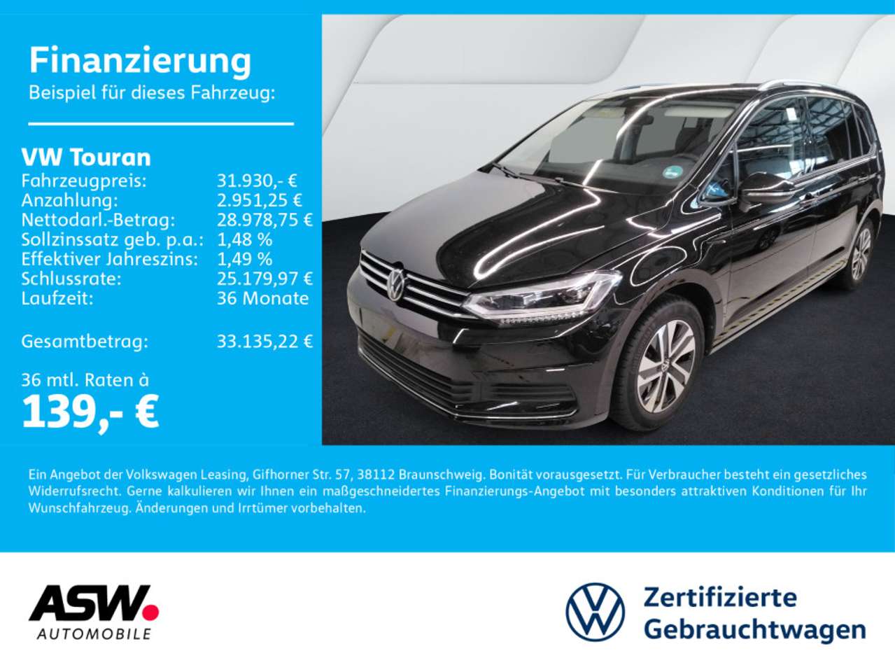 Volkswagen Touran — Volkswagen Touran ENERGY 1.5TSI LED Navi 7Sitze RFK AHK SHZ