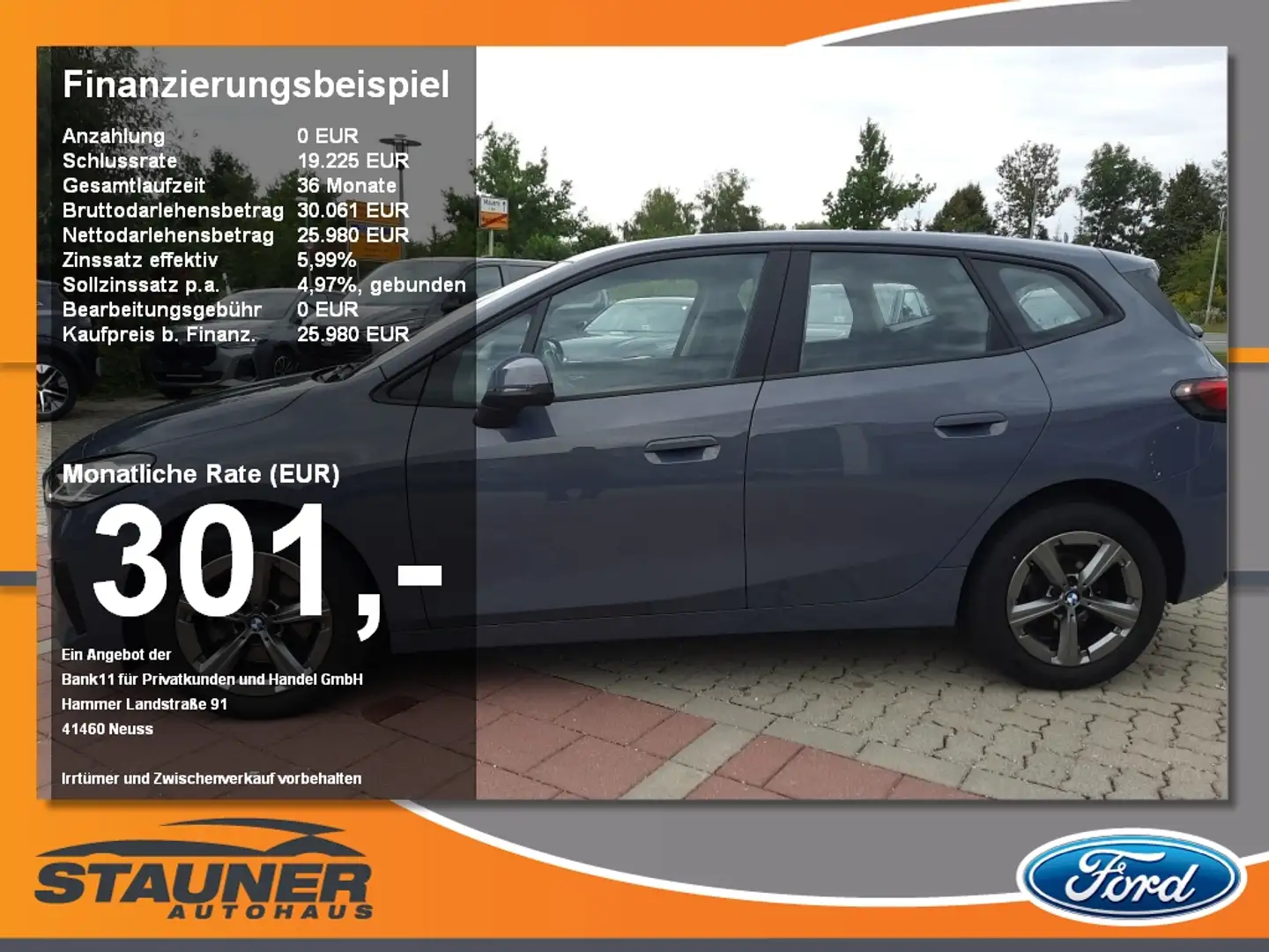 BMW 218 i Active Tourer Luxuy Line LED Navi Kamera Grau - 1