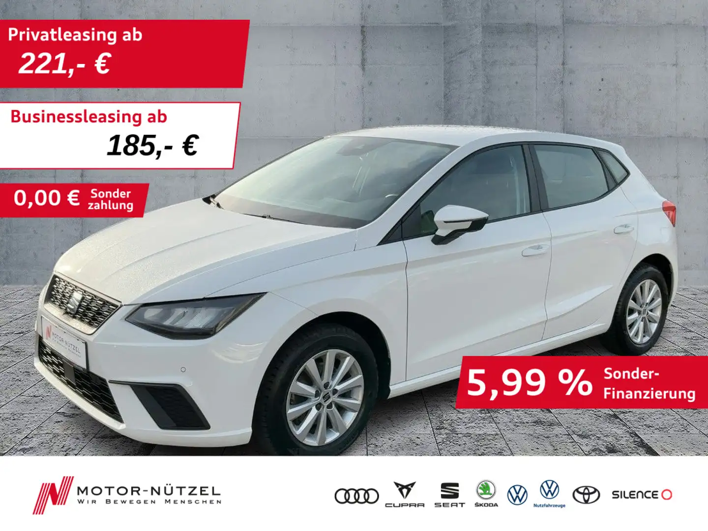 SEAT Ibiza 1.0 TSI STYLE LED+APP+DAB+GRA+SHZ+PDC+RFK Weiß - 1