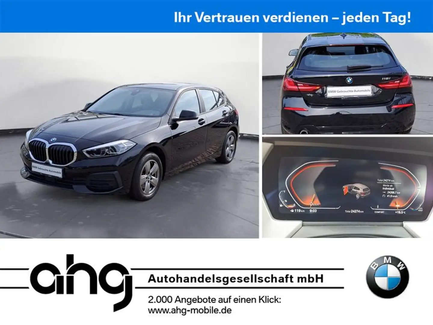 BMW 118 i Advantage Klimaaut. PDC Außensp.Paket Schwarz - 1