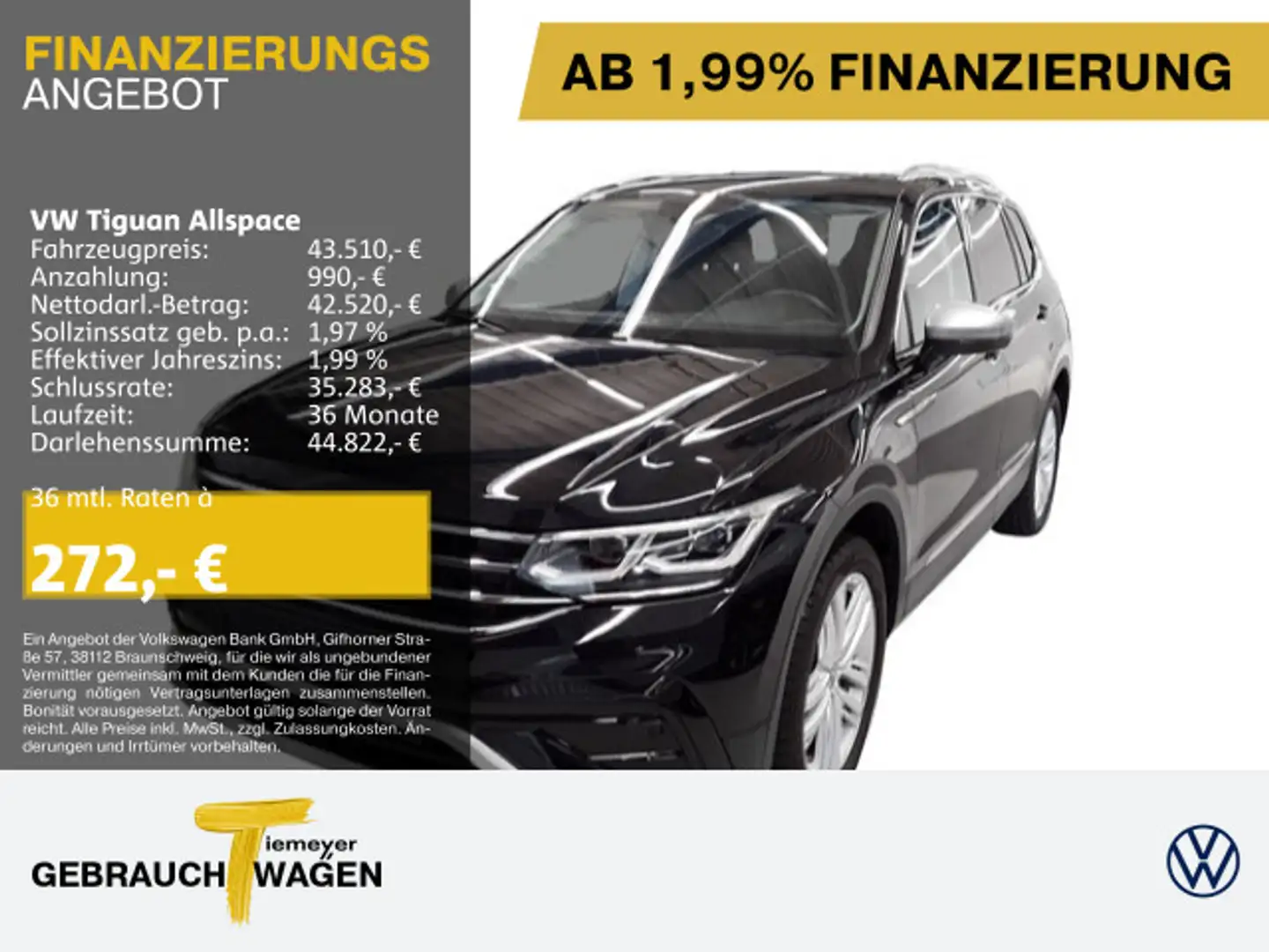 Volkswagen Tiguan Allspace 2.0 TSI DSG 4M ELEGANCE 7-SITZE Schwarz - 1