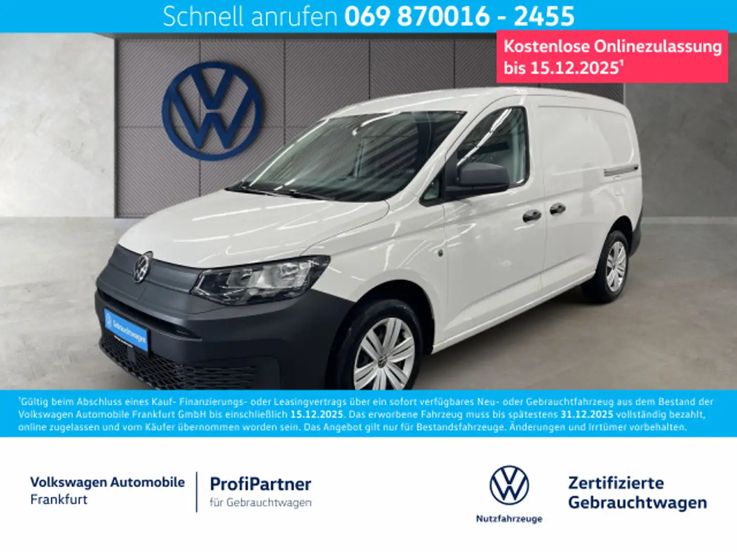 Volkswagen Caddy Cargo 2.0 TDI EcoProfi Klima DAB+ Weiß - 1