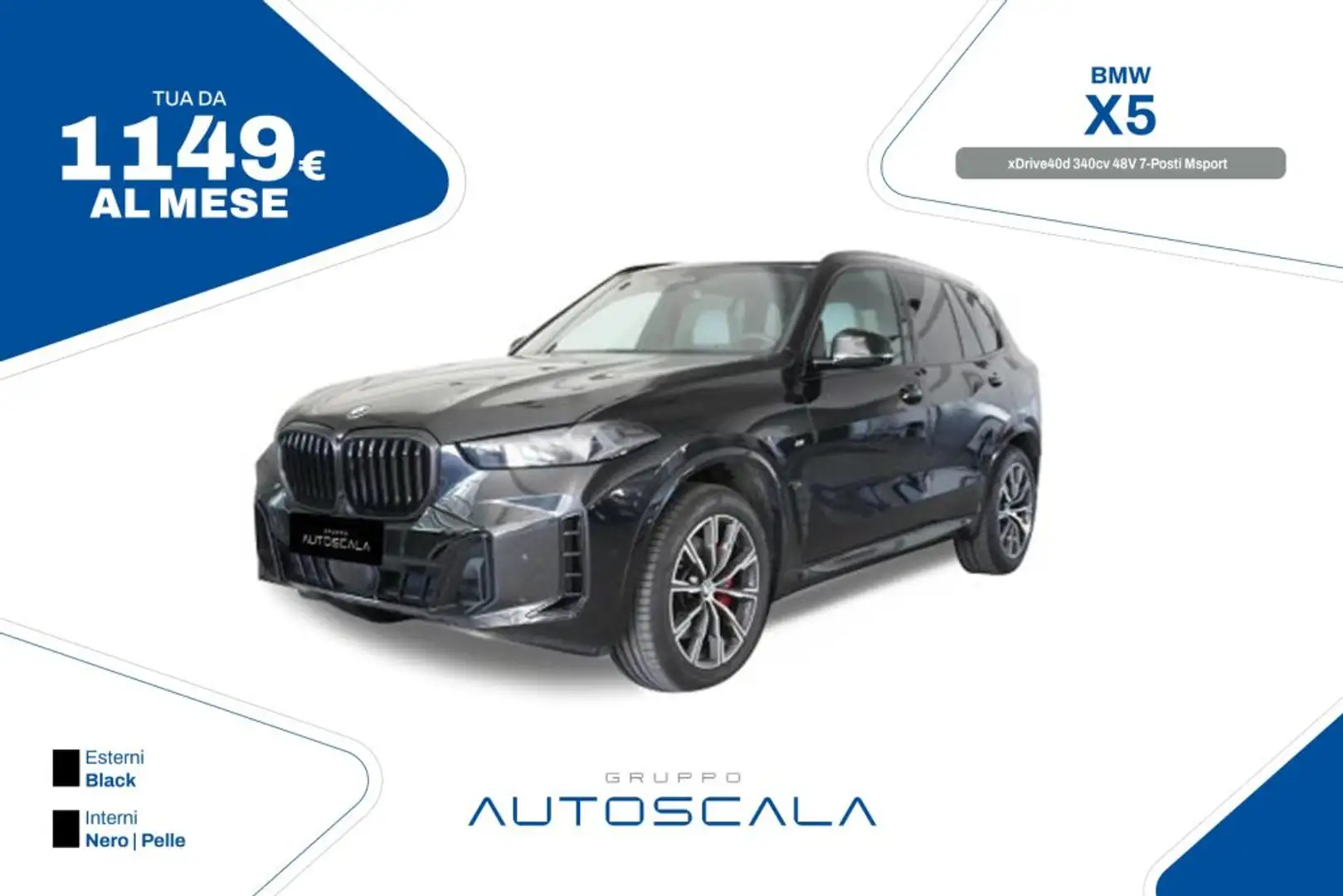 BMW X5 xDrive40d 340cv 48V 7 Posti Msport Negro - 1
