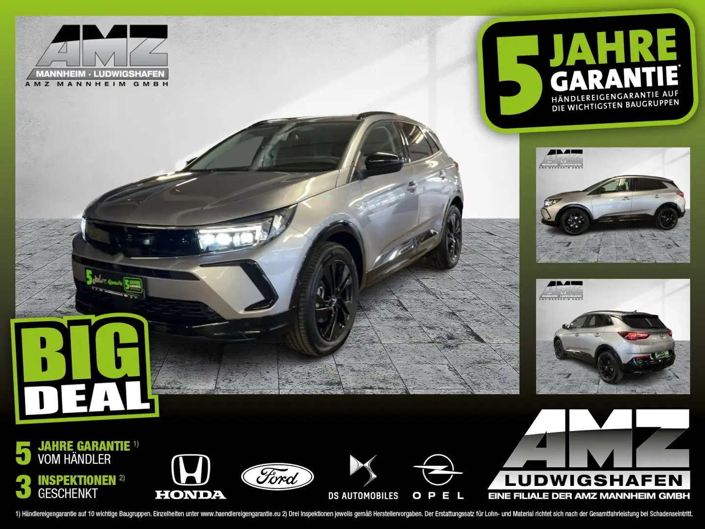 Opel Grandland 1.2 Turbo GS Line LED+Navi+Sitzheizung Grau - 1