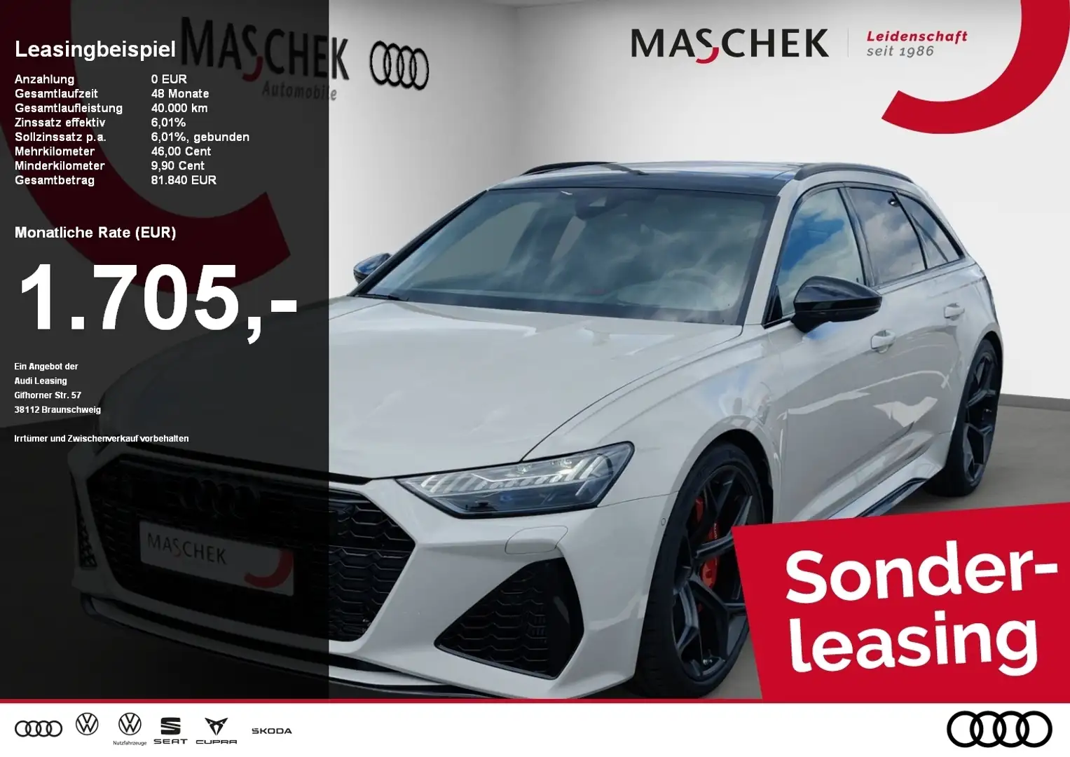 Audi RS6 Avant performance KREIDE Keramik 305 Pano AHK b+O - 1
