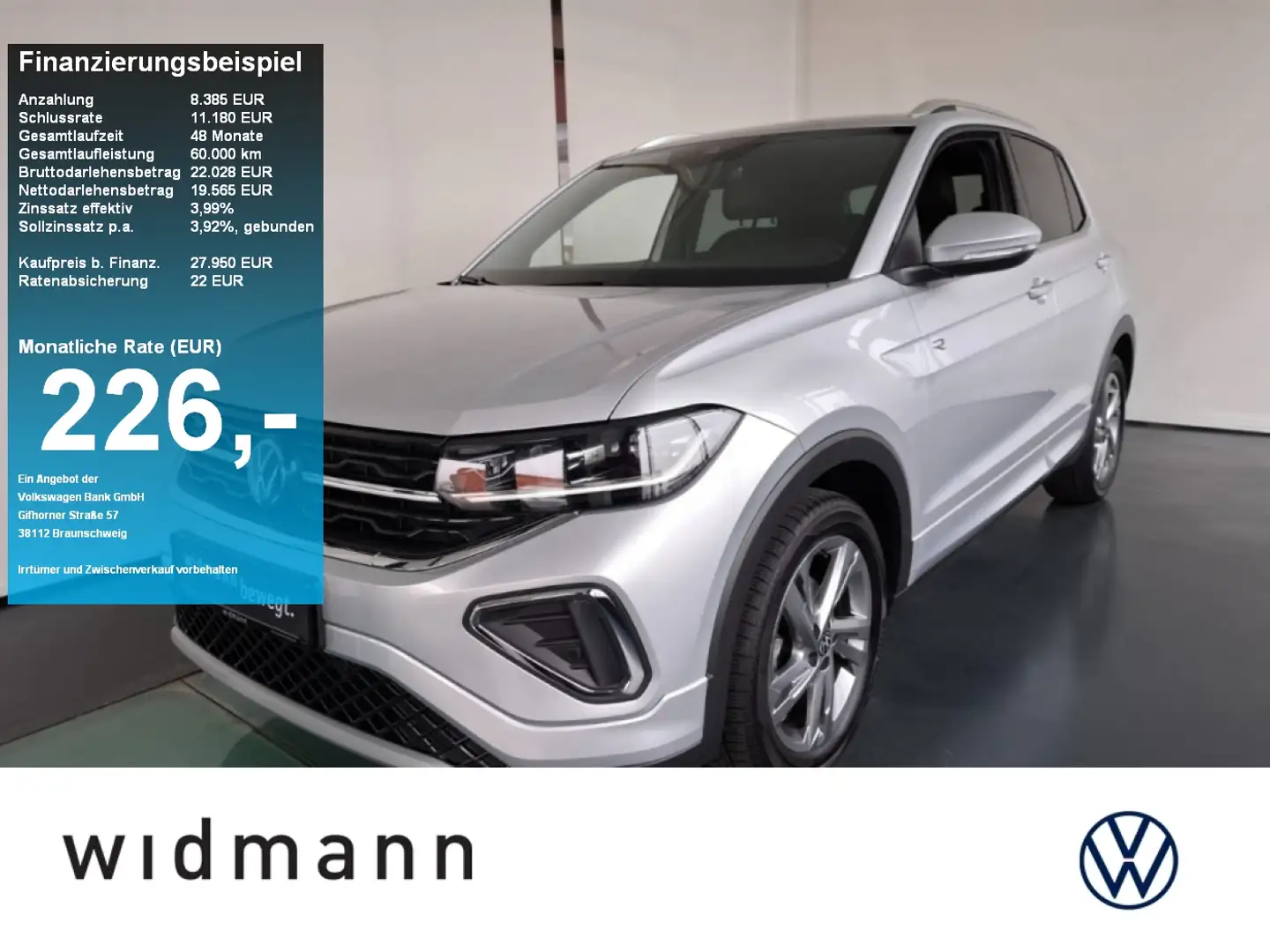 Volkswagen T-Cross R-Line 1.5 TSI 150 PS DSG AHK NAVI ACC Kamera Argento - 1