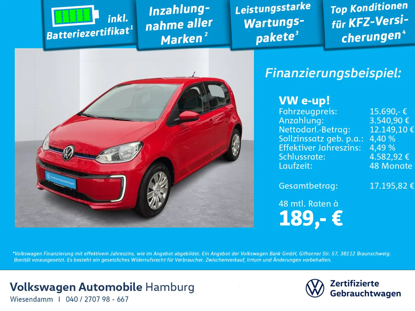 Volkswagen e-up! e-up LED DAB Klima Rot - 1
