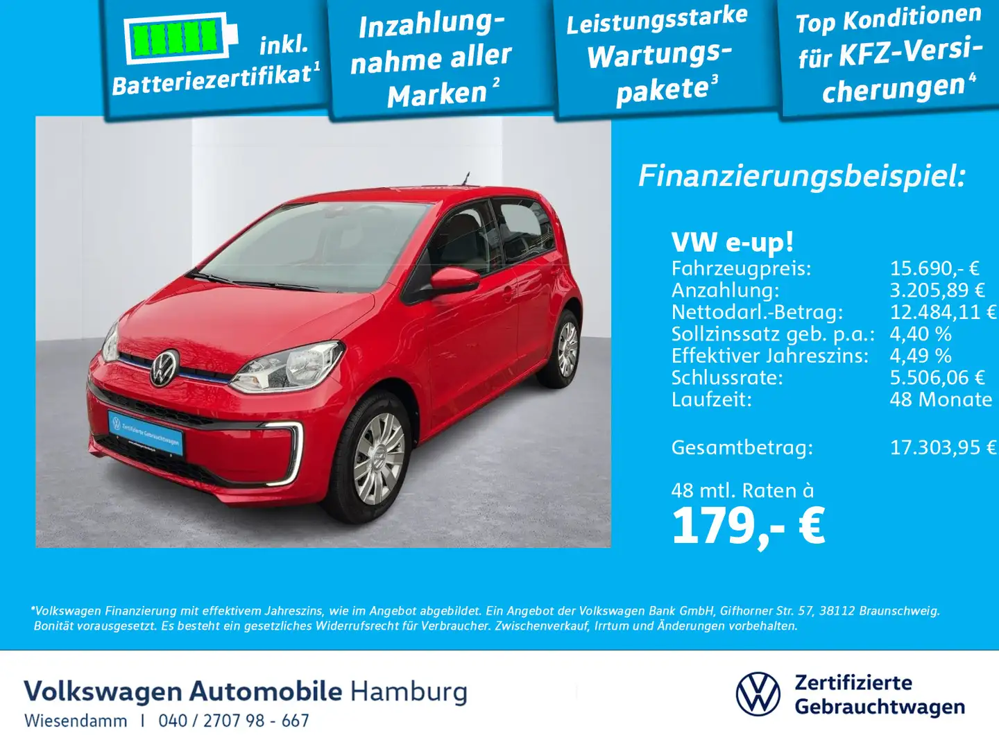 Volkswagen e-up! e-up LED DAB Klima Rot - 1