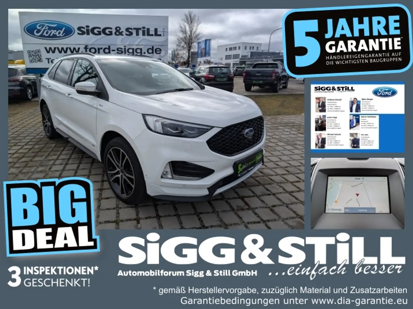 Ford Edge ST-Line LED*ACC*SHZ*SITZKLIMA*2xCAM*STANDH Blanc - 1
