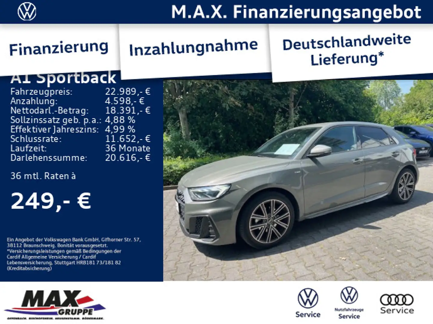 Audi A1 30 TFSI S-LINE LED+KAMERA+VCP+NAVI+ Сірий - 1