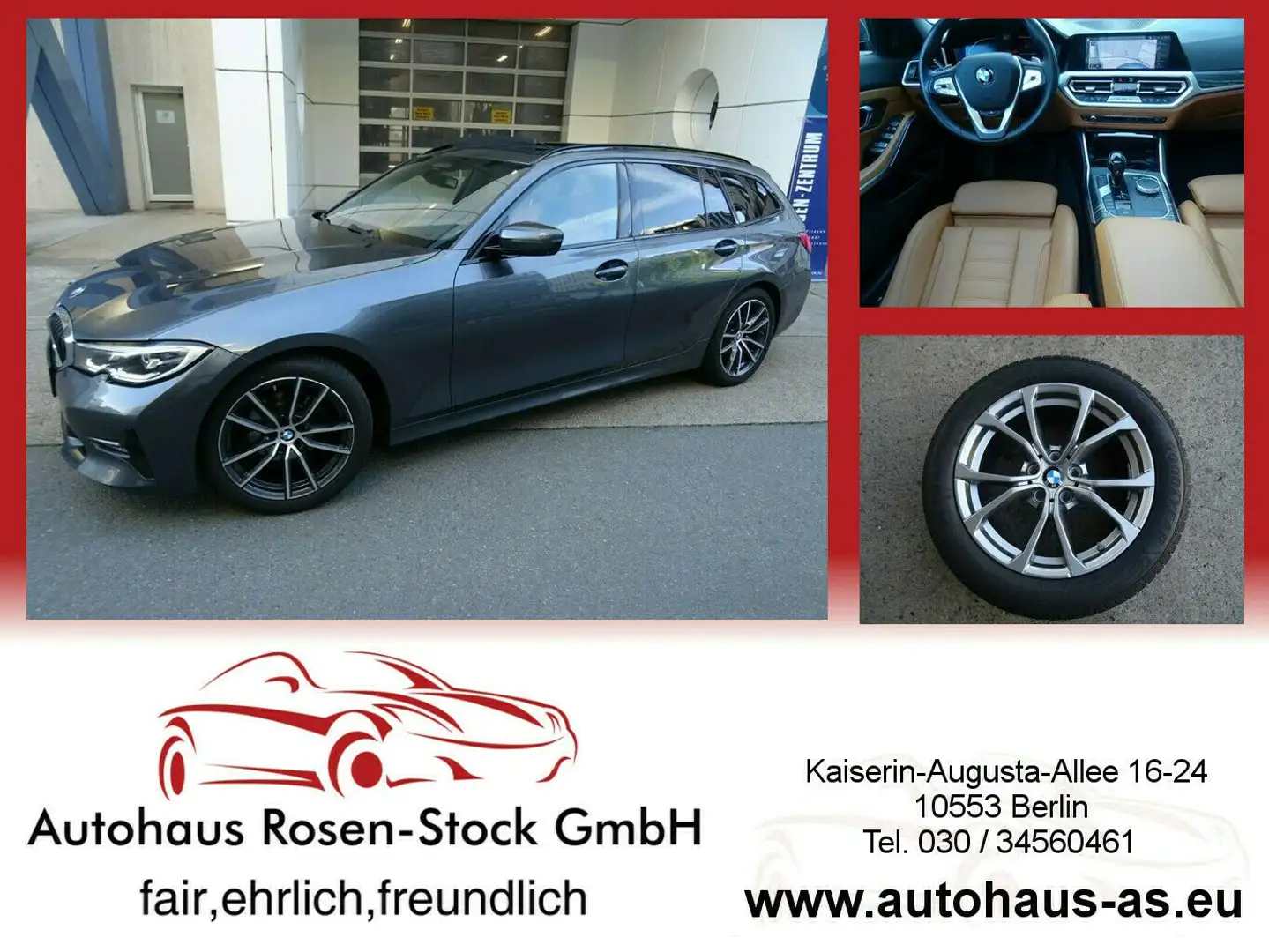 BMW 320 320D Sportline Tour,xDrive SAG,AHK,Panorama,ACC Grau - 1