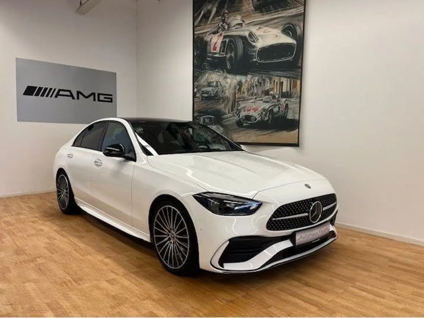 Mercedes-Benz C 300 d AMG-Line Pano Head-Up AHK Burmester Weiß - 1