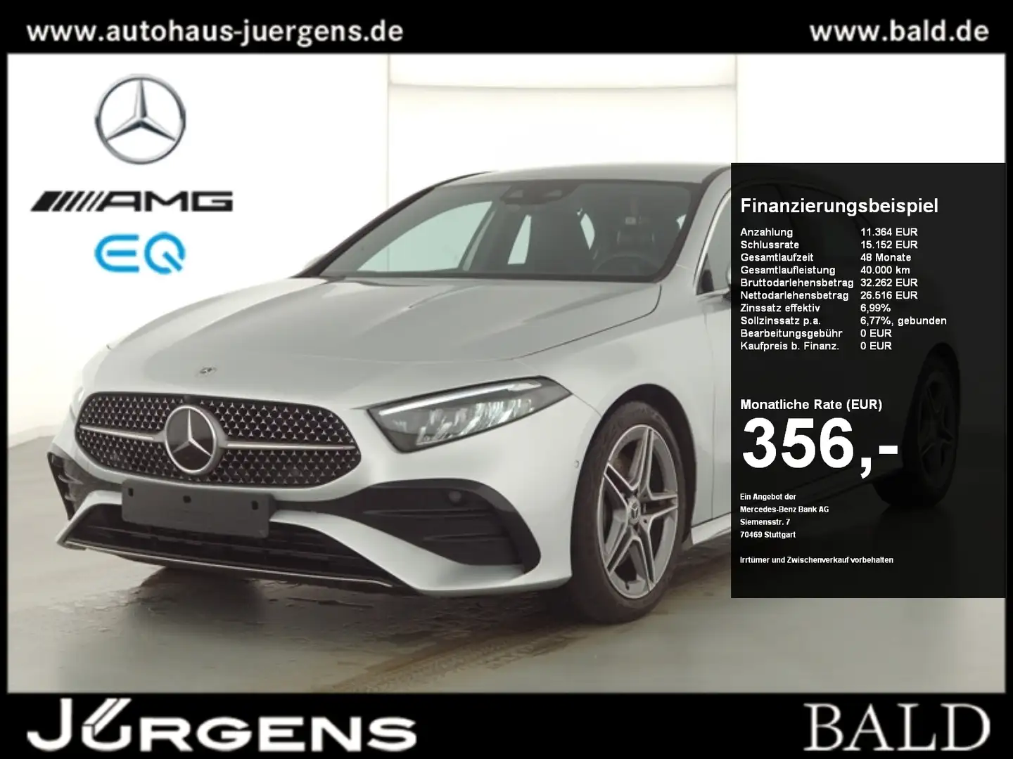 Mercedes-Benz A 220 d AMG-Sport/LED/Cam/AHK/Distr/Winter/18' Argento - 1