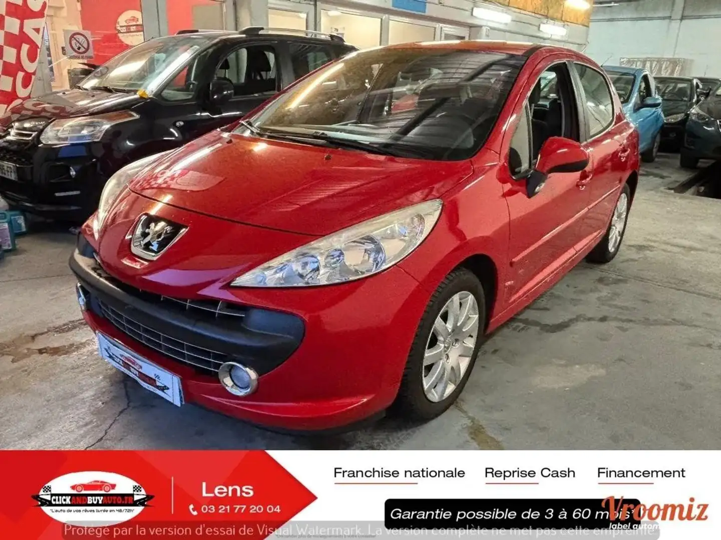Peugeot 207 1.6 VTI 120 PREMIUM BVA // BLUETOOTH / GPS / REGULATEUR Rouge - 1