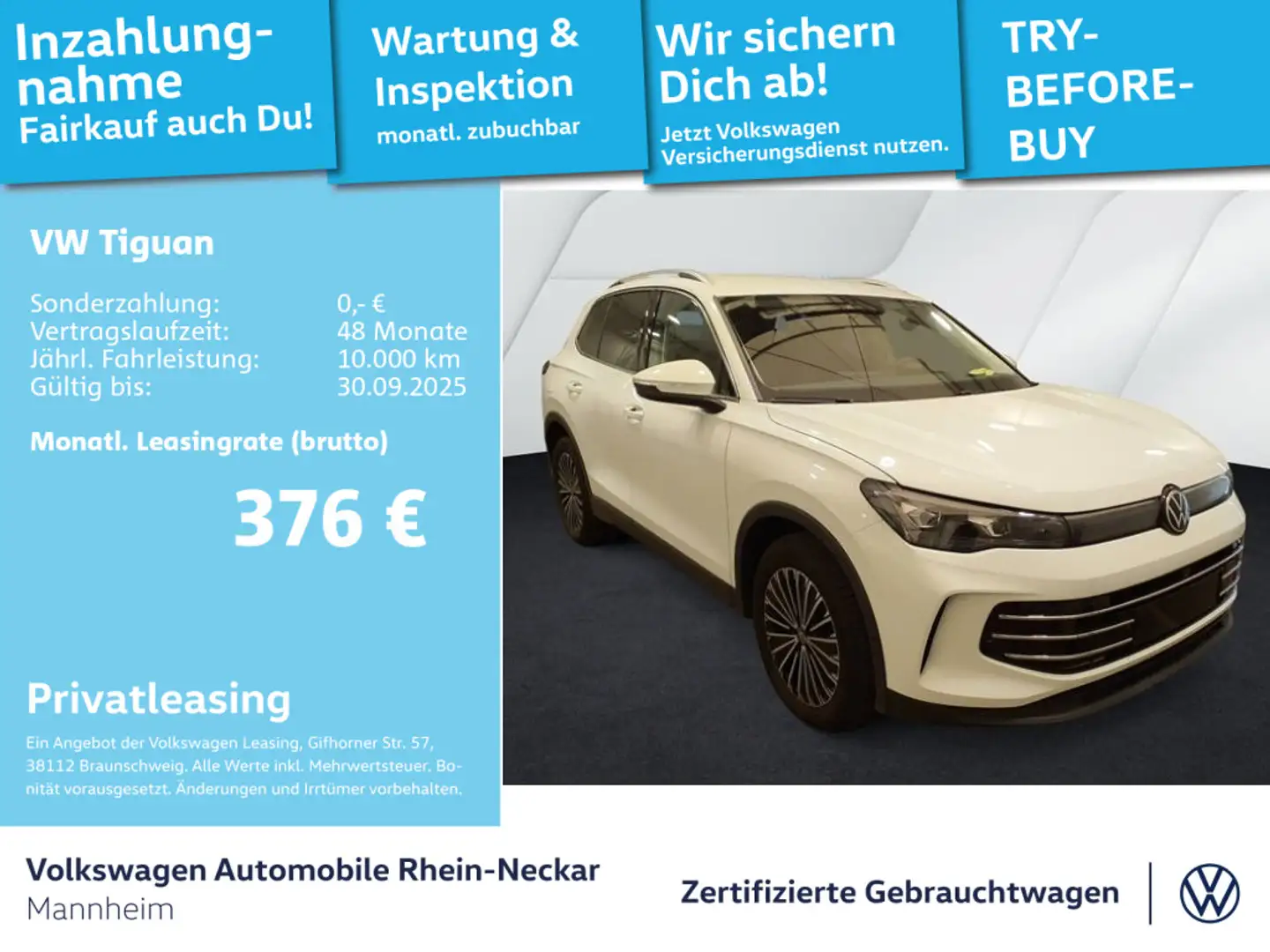 Volkswagen Tiguan 1.5 TSI neues Model Elegance LED Navi DSG Weiß - 1