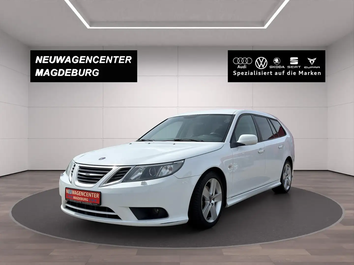Saab 9-3 1.9TTiD*SHZ*TEILLEDER*XENON*MFL*NSW*2-ZONEN KLIMA* Weiß - 1