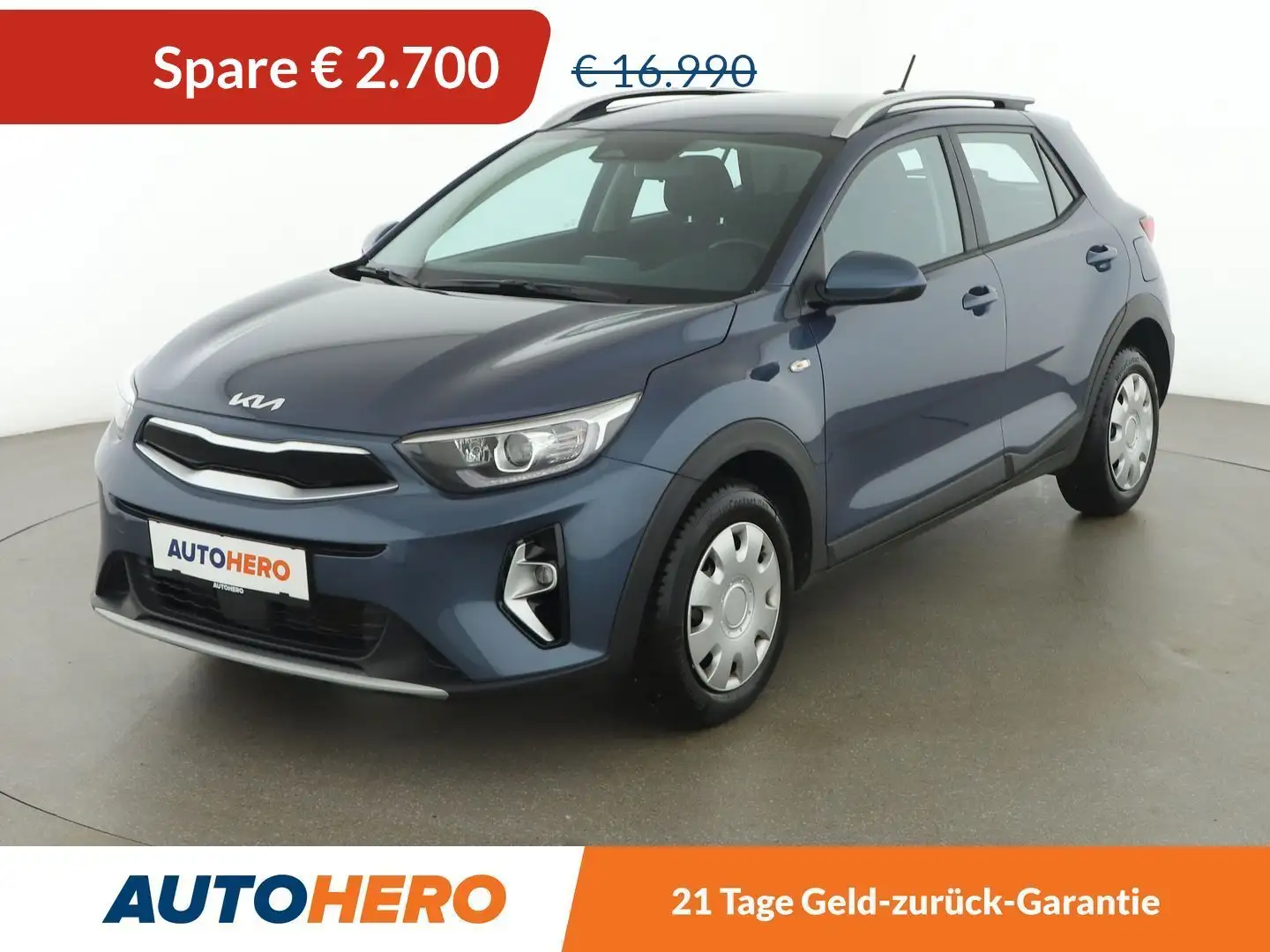 Kia Stonic 1.2 Silber *TEMPO*CAM*SPUR*SHZ*KLIMAAUT*BT* Bleu - 1