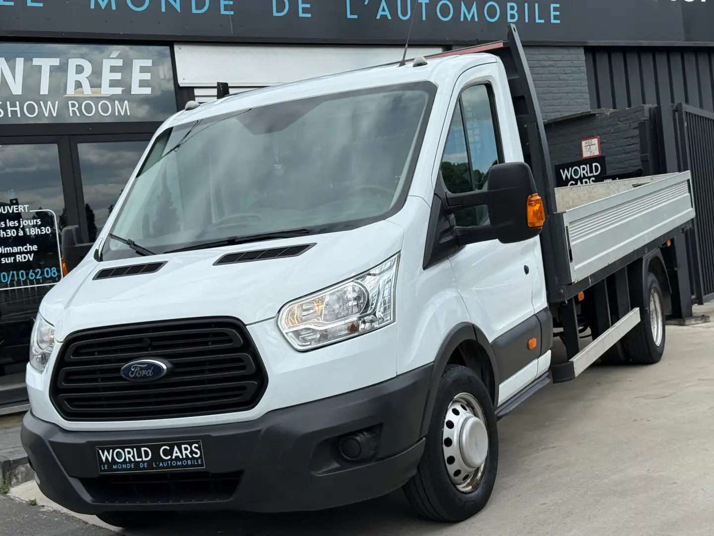 Ford Transit 2.2 TDCi L4 TVAC*BTWIN BENNE LONG CHASSIS AIRCO Blanc - 1