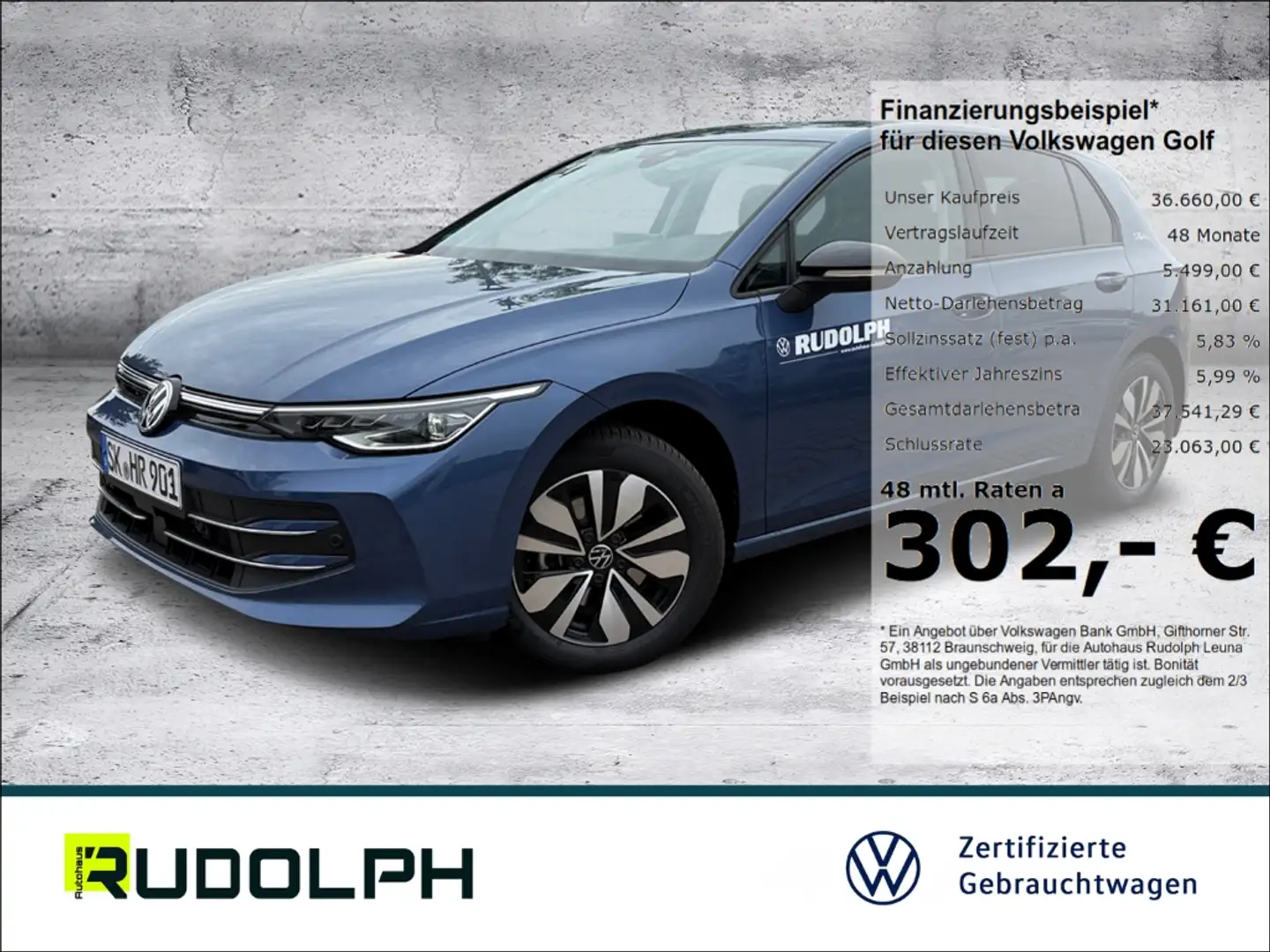Volkswagen Golf VIII Goal 1.5 eTSI 7-Gang-DSG LED Navi AHK SHZ ACC Blau - 1
