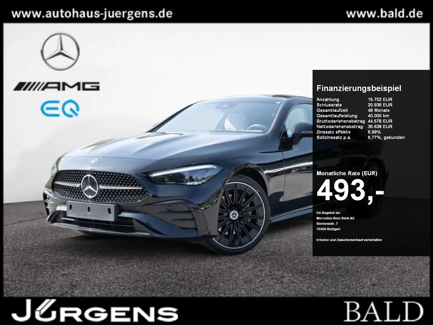 Mercedes-Benz CLE 220 d Coupé AMG-Sport/Pano/Night/Memo/20' Schwarz - 1