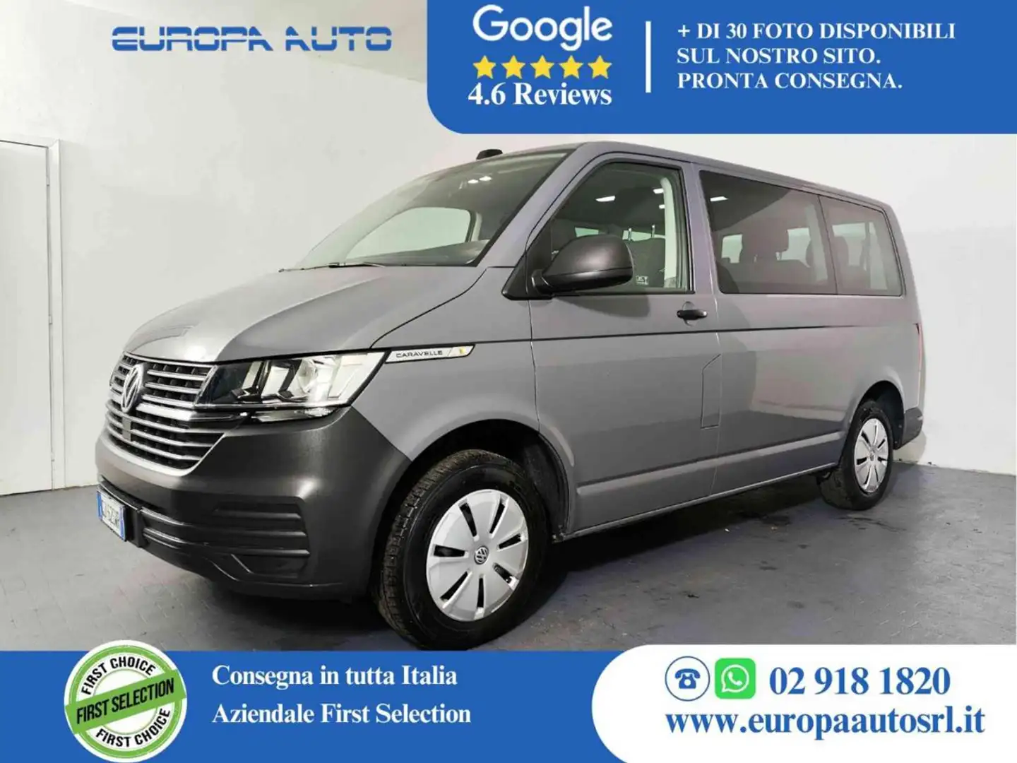 Volkswagen T6 Caravelle 2.0 TDI 110CV PC Trendline Grigio - 1