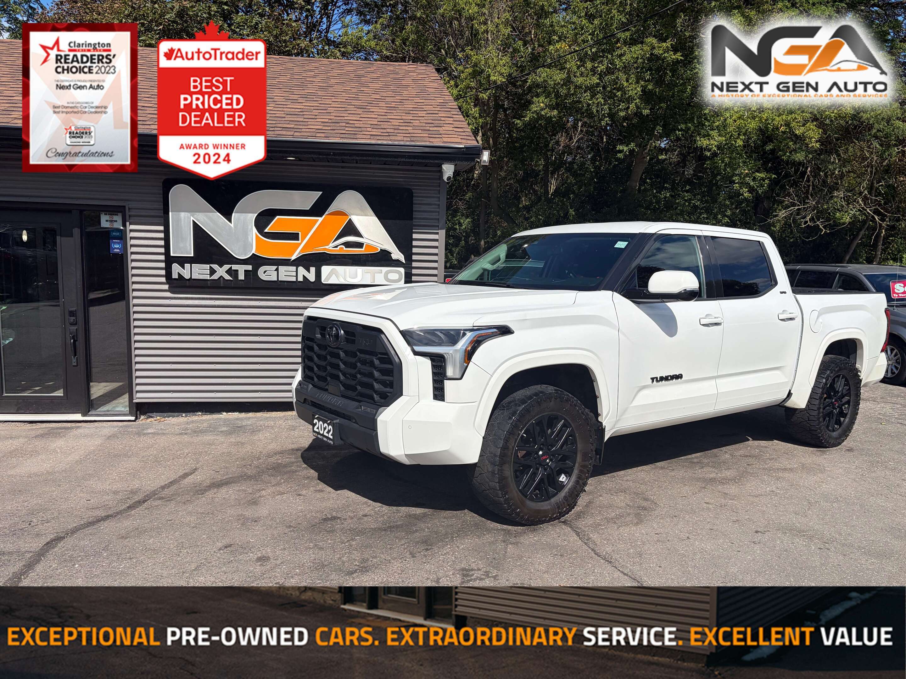 White 2022 Toyota Tundra Pickup Truck Four-Wheel Drive Automatic