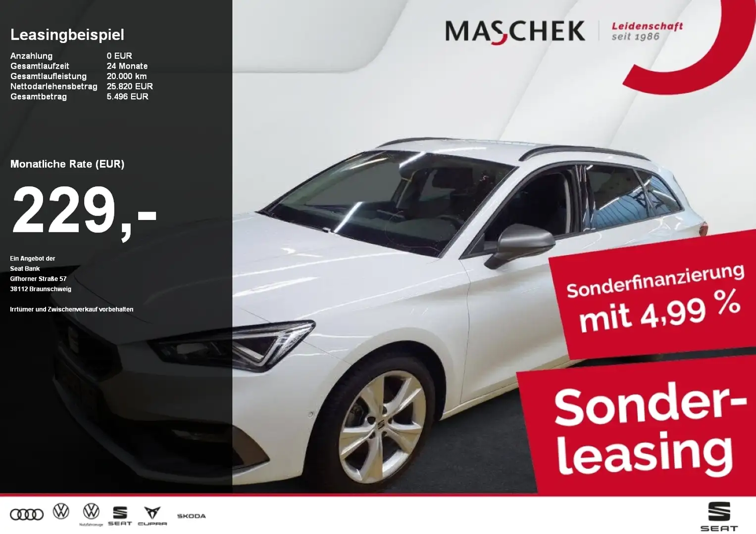 SEAT Leon ST FR 1.5 eTSI DSG Navi RearView LED ACC Sitzh. Wit - 1