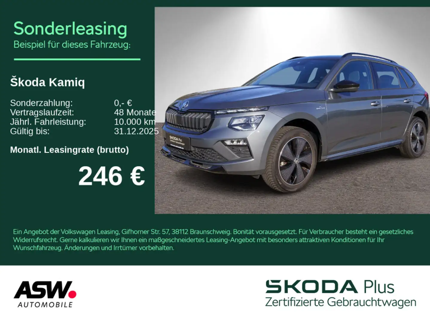 Skoda Kamiq Monte Carlo 1.0 TSI DSG Navi RFK PANO AHK Grau - 1