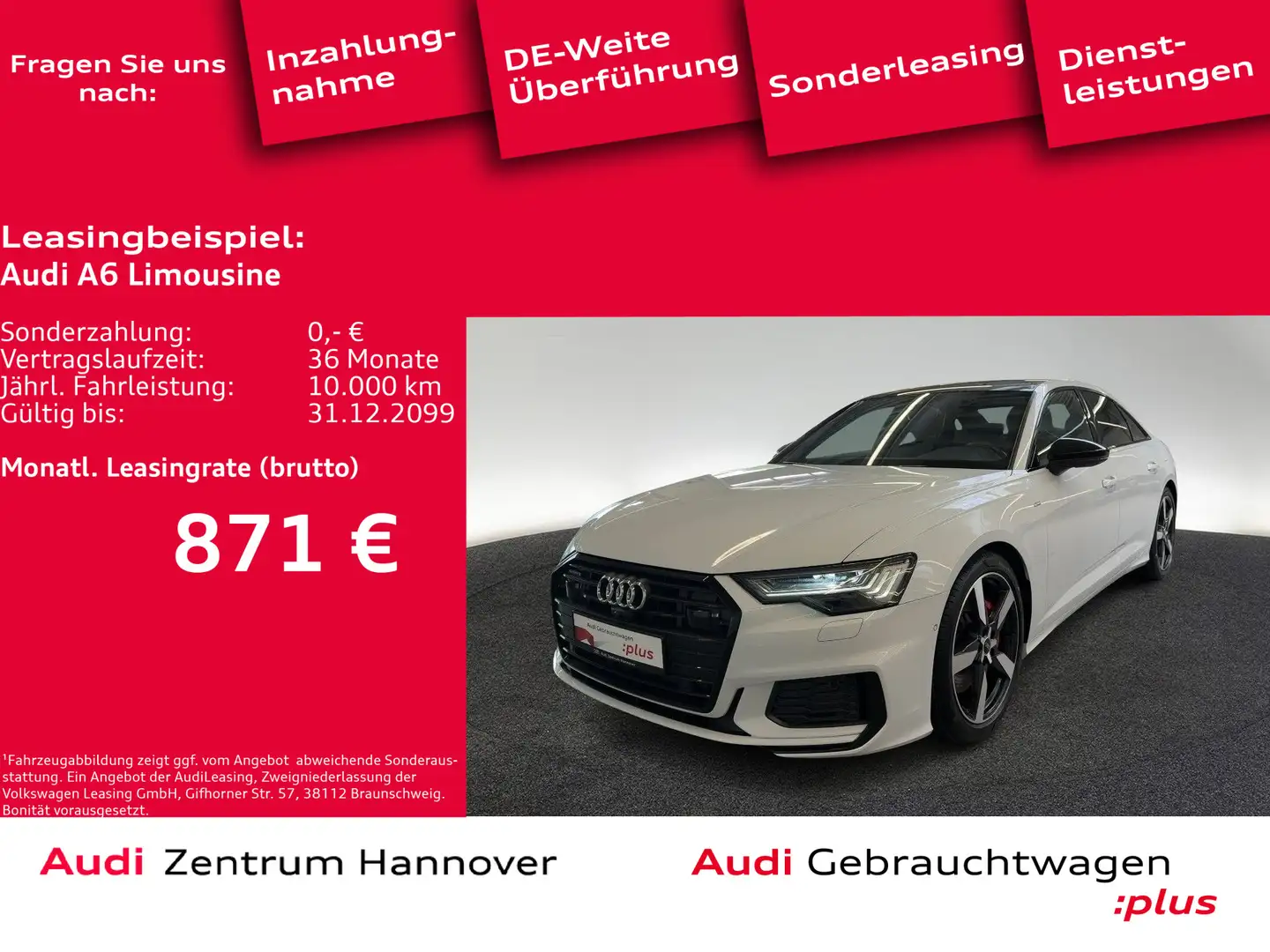 Audi A6 55 TFSIe quattro Matrix LED 20-Zoll Weiß - 1