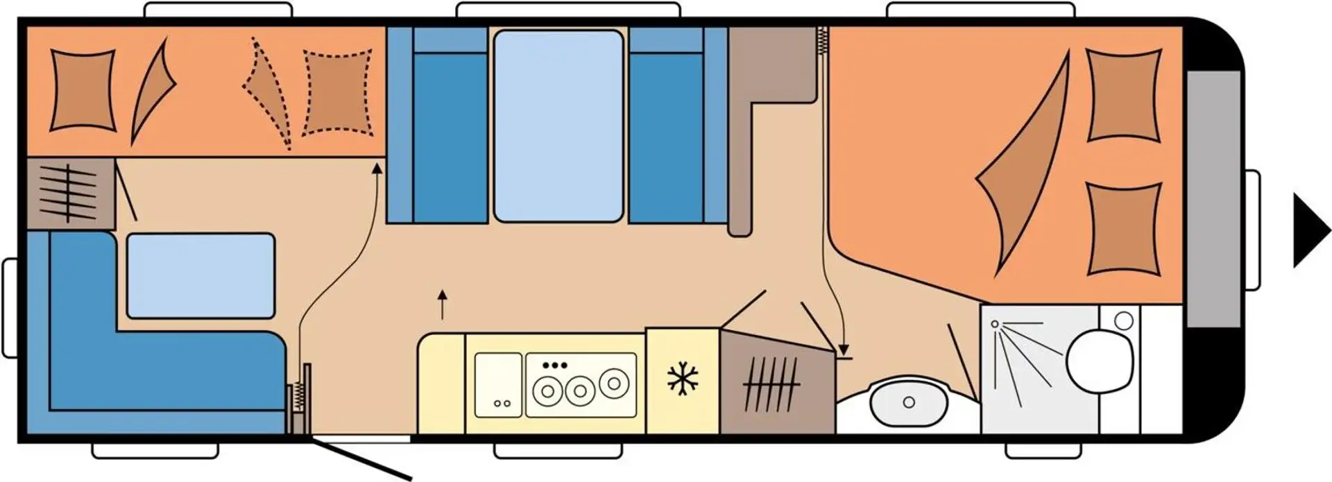 Hobby Excellent Edition 650 KMFe ALDE / 3´er Stockbett Weiß - 2
