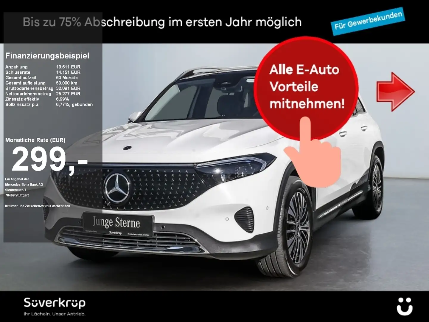 Mercedes-Benz EQB 300 4M , 360 DISTR KAMERA PANO SPUR STANDH Blanc - 1