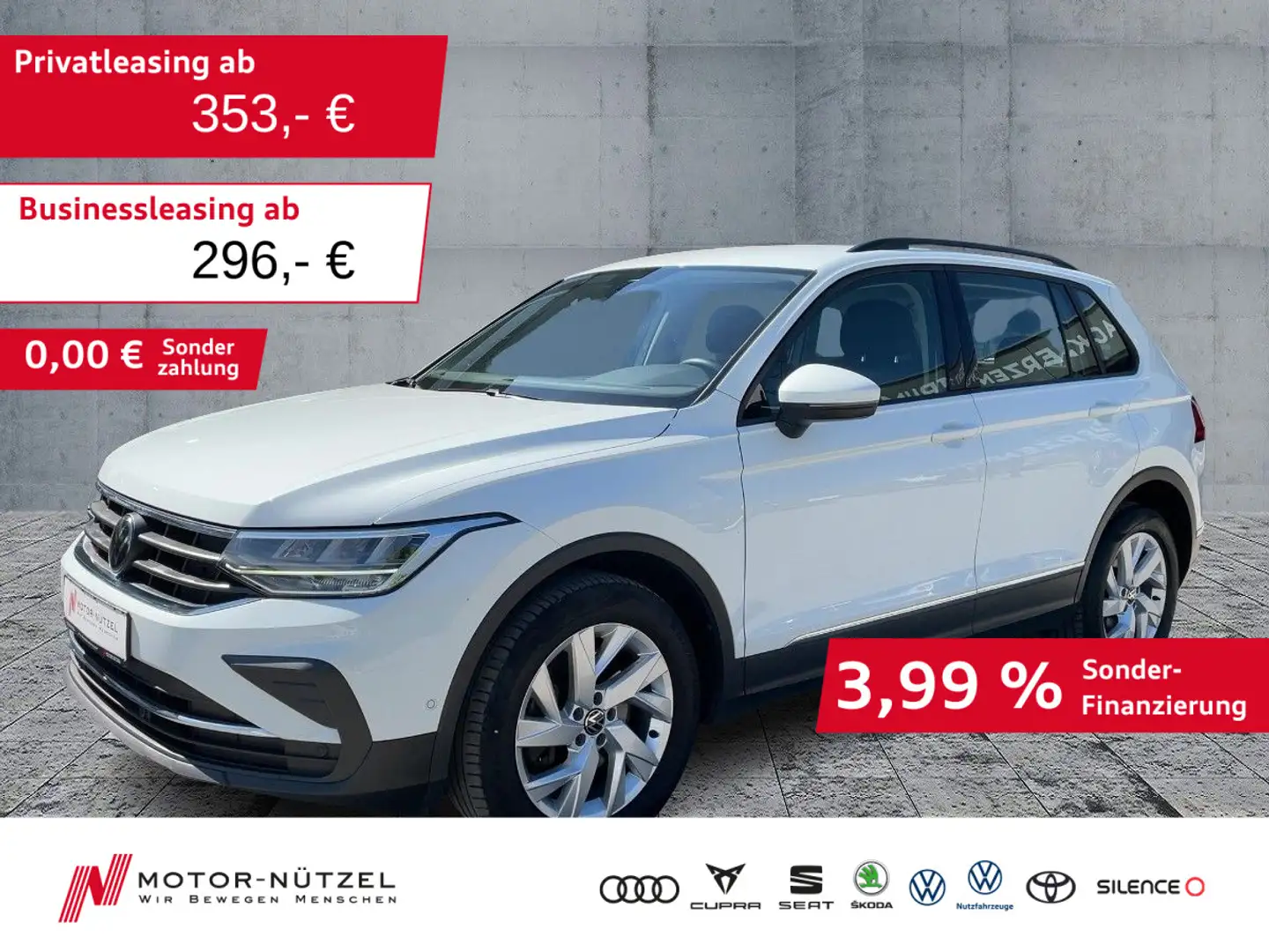 Volkswagen Tiguan 2.0 TDI DSG 4M LIFE LED+NAVI+AHK+ACC+SHZ Weiß - 1