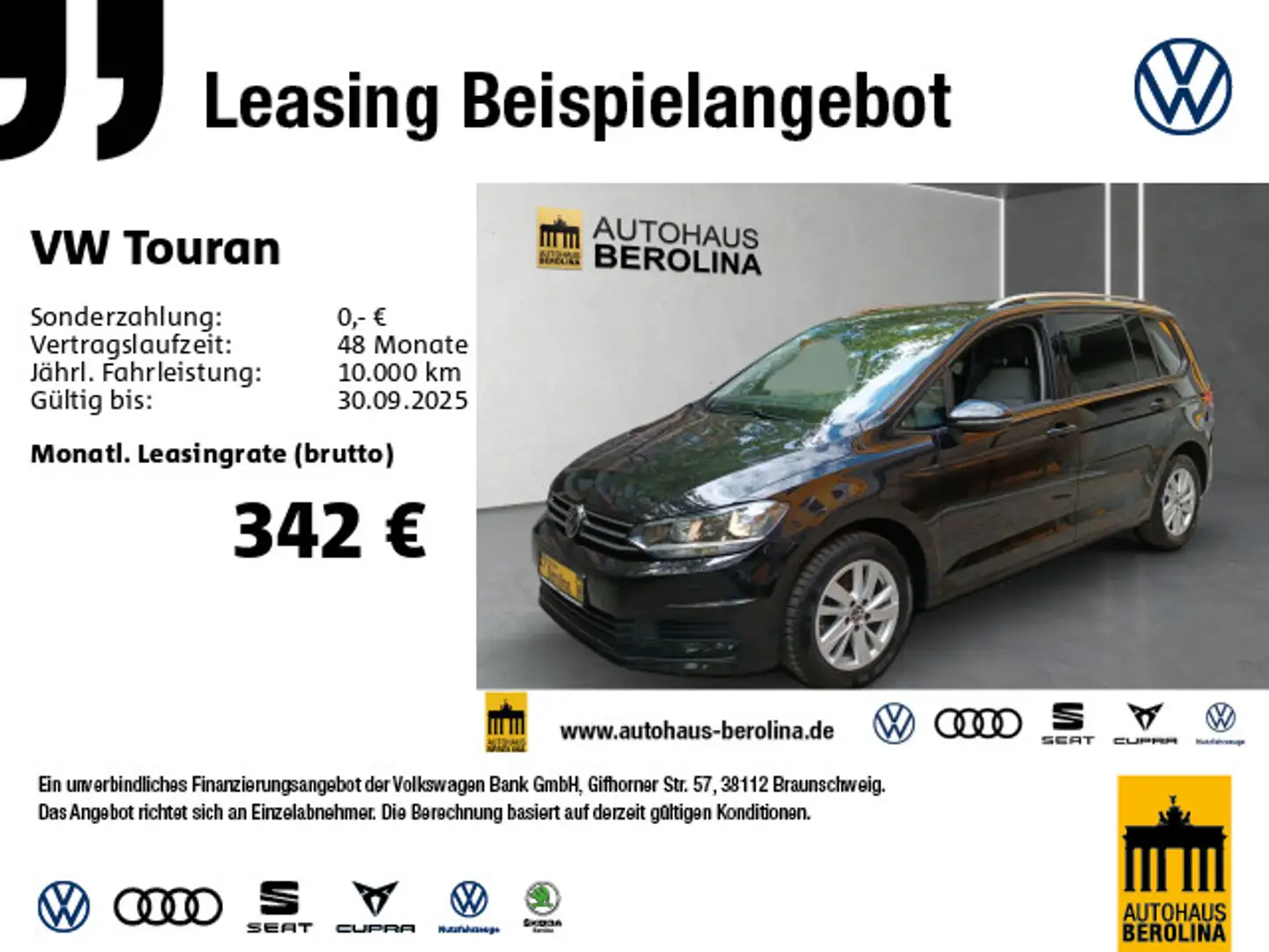 Volkswagen Touran 1.5 TSI Comfortline DSG *7-Sitzer*AHK* Black - 1
