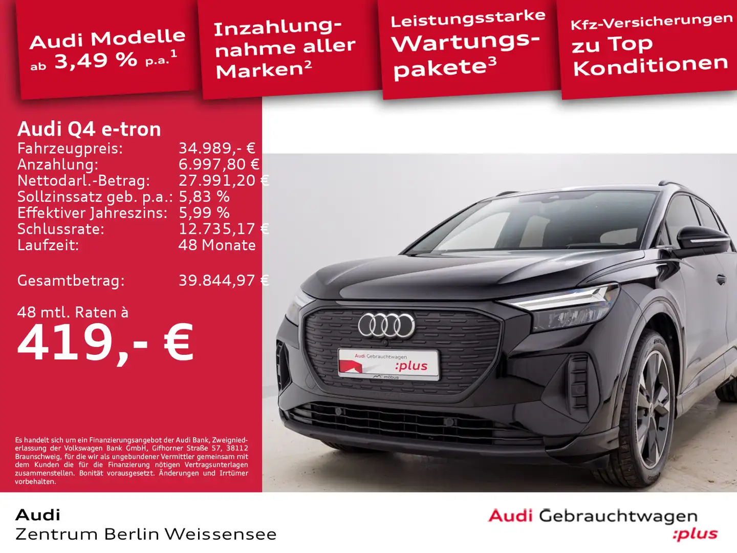 Audi Q4 e-tron Q4 40 e-tron S-TRO*S-LINE*SONOS*RFK*ACC*VKE*APP* Schwarz - 1