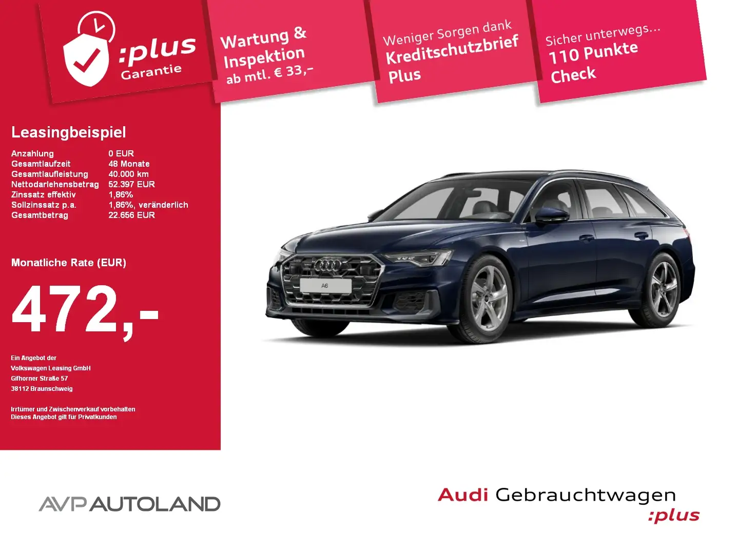 Audi A6 Avant 40 TDI quattro S tronic S line | PANO | Blau - 1