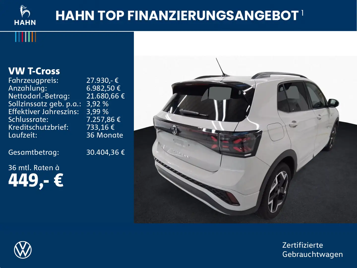 Volkswagen T-Cross 1.0TSI DSG R-Line LED Navi ACC Sitzh APP Grau - 2