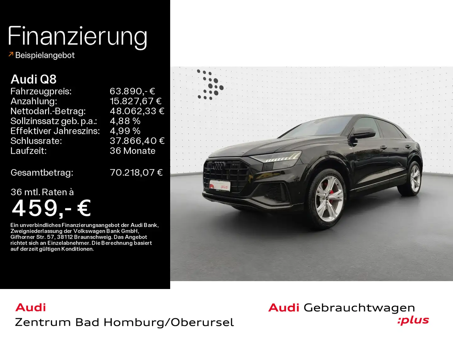 Audi Q8 55 TFSI quattro S line*Navi*Matrix*Alu*HUD*B& Schwarz - 1