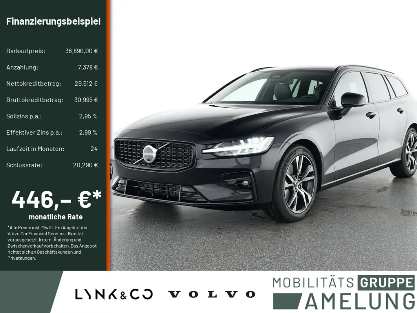 Volvo V60 B4 B DKG Plus Dark NAVI H/K ACC 360° PANO Schwarz - 1