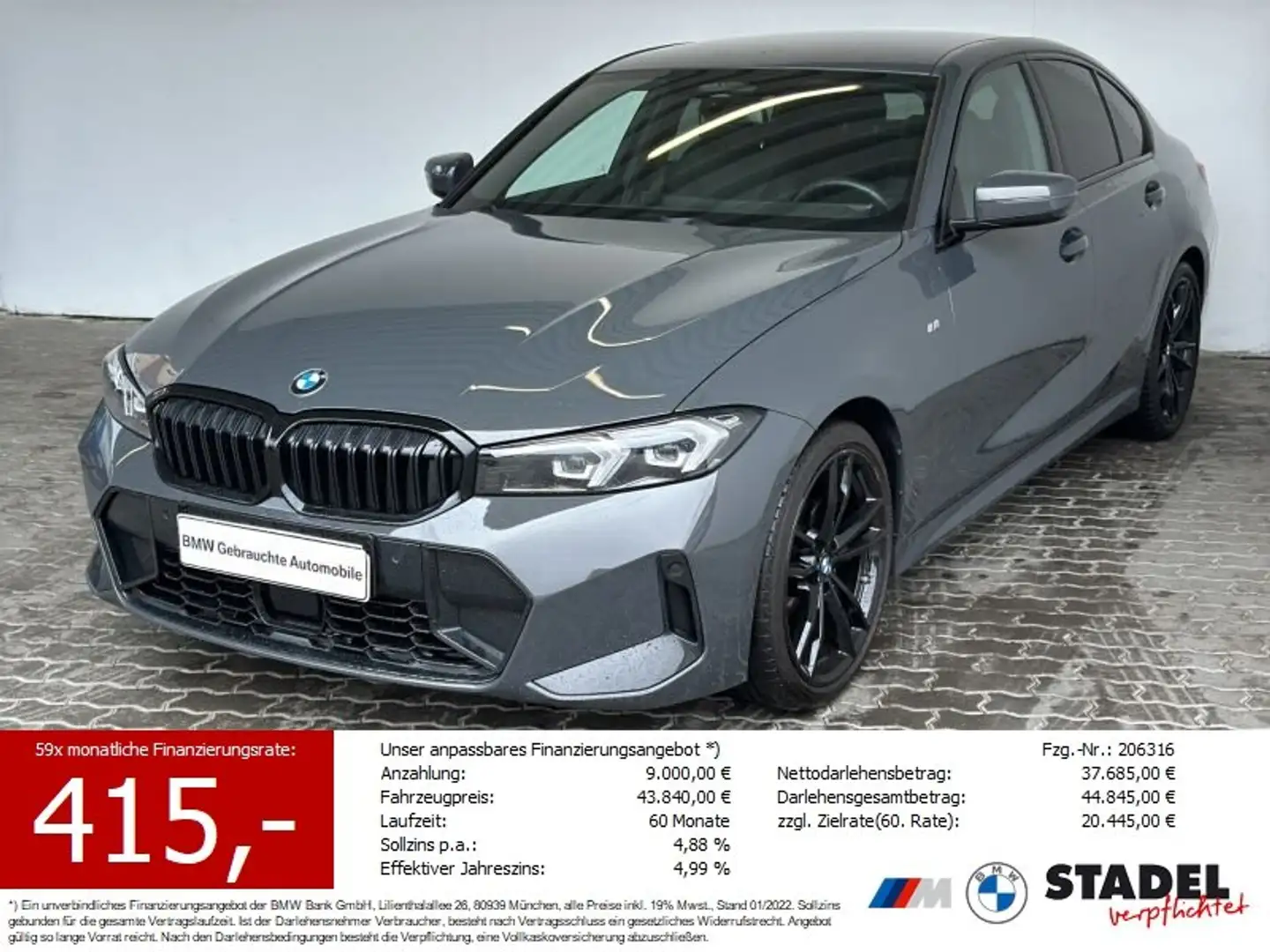 BMW 320 d xDrive M Sport Navi.LED.HarmKard.RFK.ACC Grau - 1