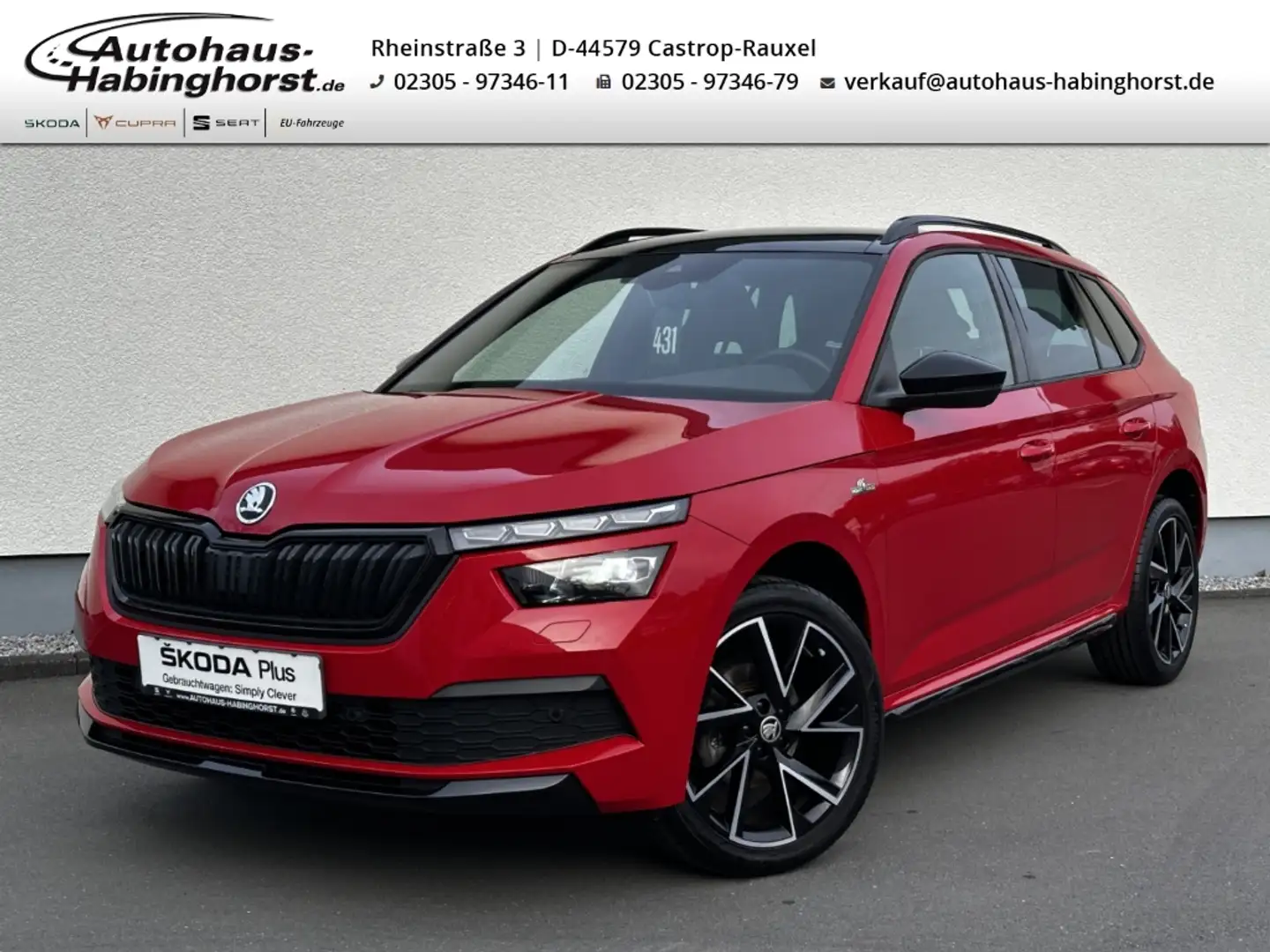Skoda Kamiq 1.5 TSI DSG Monte Carlo ACC Pano LED Shz Alu Rot - 1