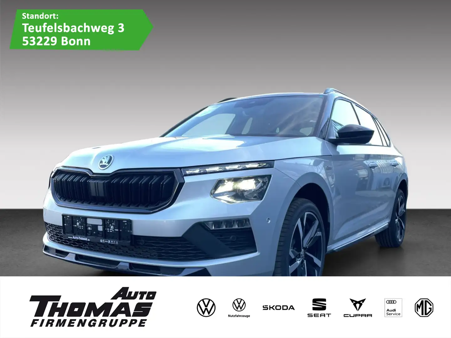 Skoda Kamiq Monte Carlo 1.5 TSI DSG PANO SUNSET KESSY Silber - 1
