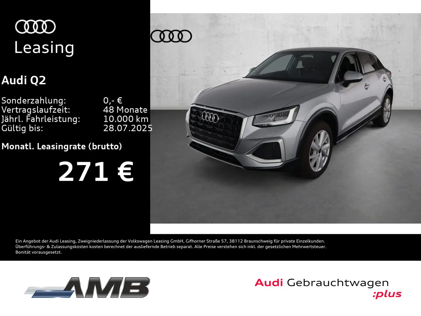 Audi Q2 Advanced 35 TDI S-tr/AHK/virtC/Sitzhz/06.29Ga Silber - 1