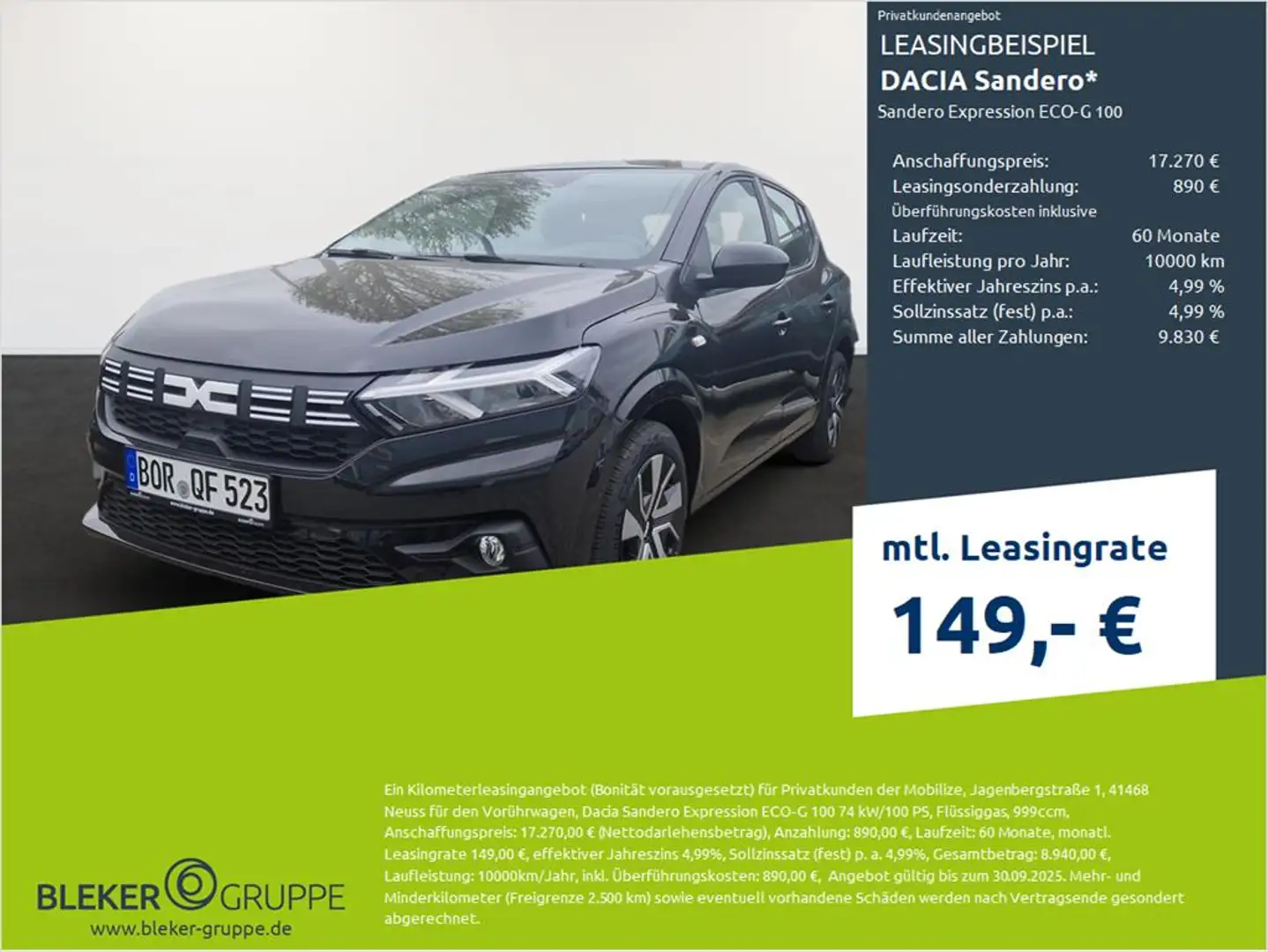 Dacia Sandero Expression ECO-G 100 Noir - 1