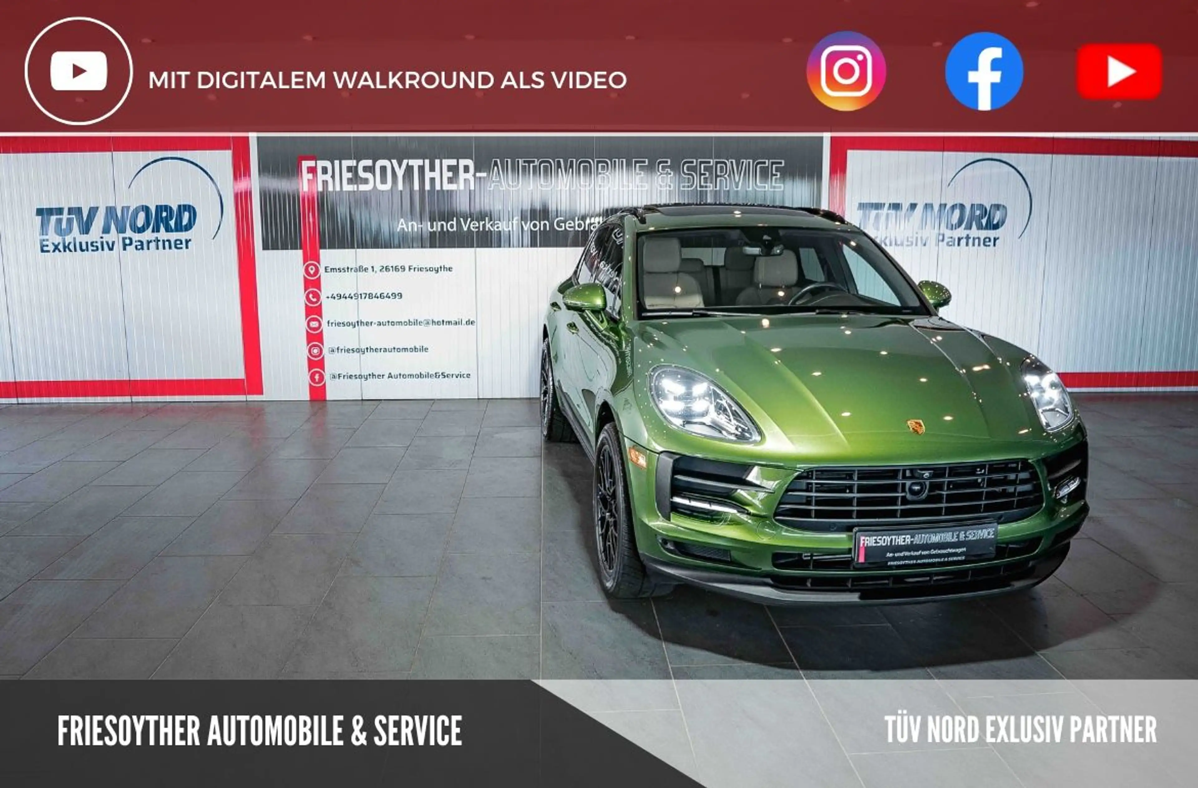 Porsche Macan Sport-Design Mambagrün Panorama PDLS Bose