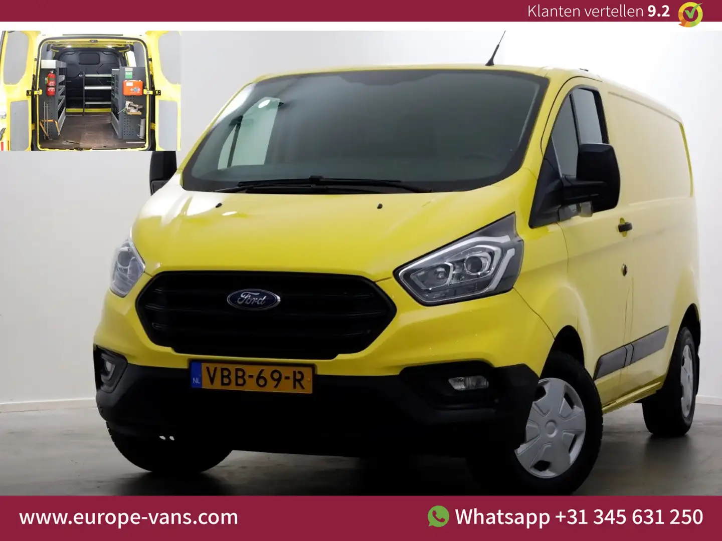 Ford Transit Custom 2.0 TDCI L1H1 Trend Airco/Inrichting 06-2019 Geel - 1