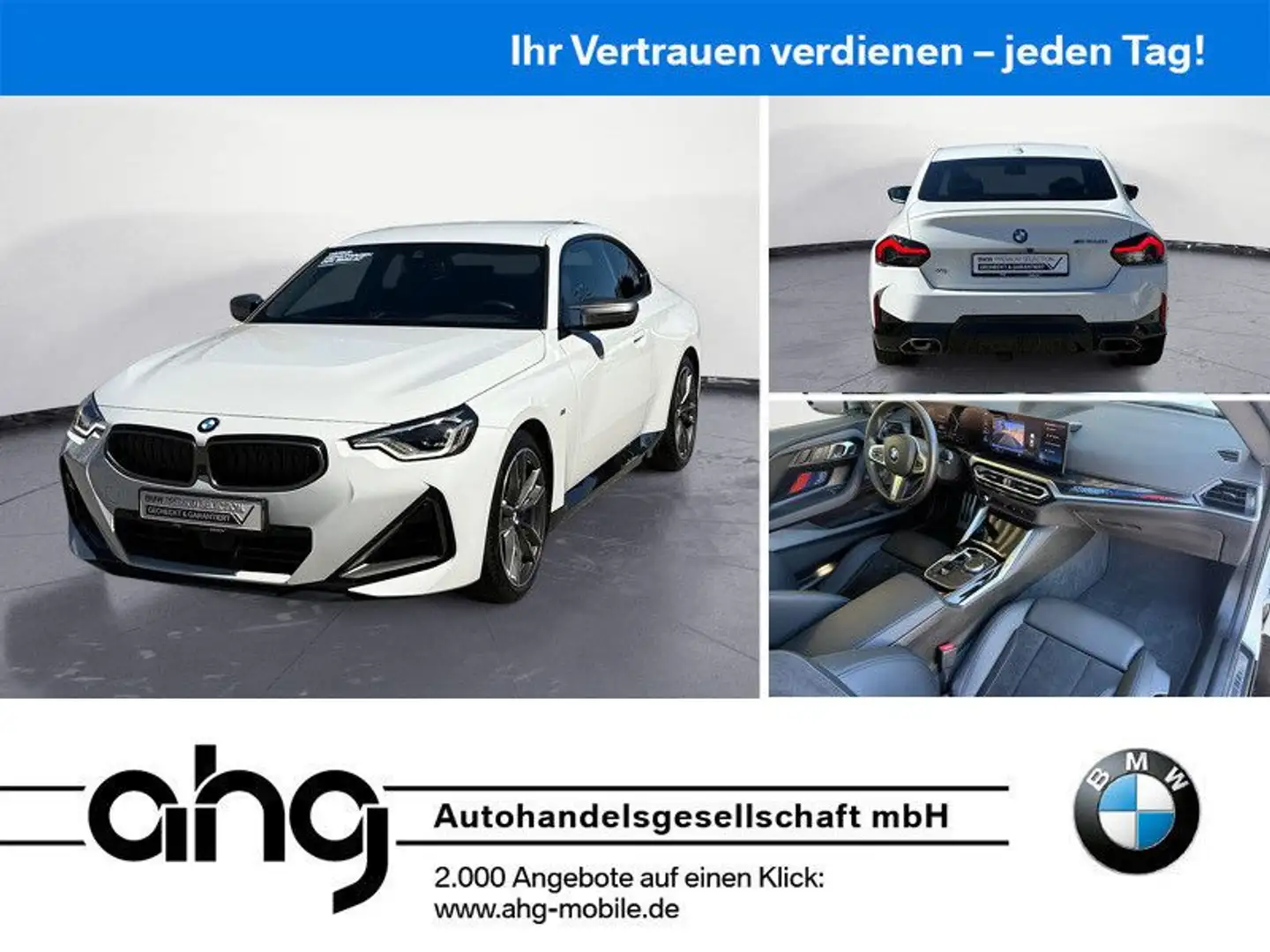 BMW 240 xDrive Coupe Navi Klima PDC Kamera AHK Har Bílá - 1