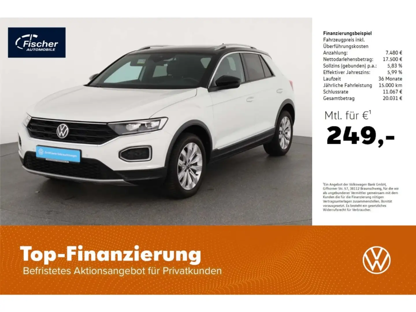 Volkswagen T-Roc 1.5 TSI OPF Sport Weiß - 1