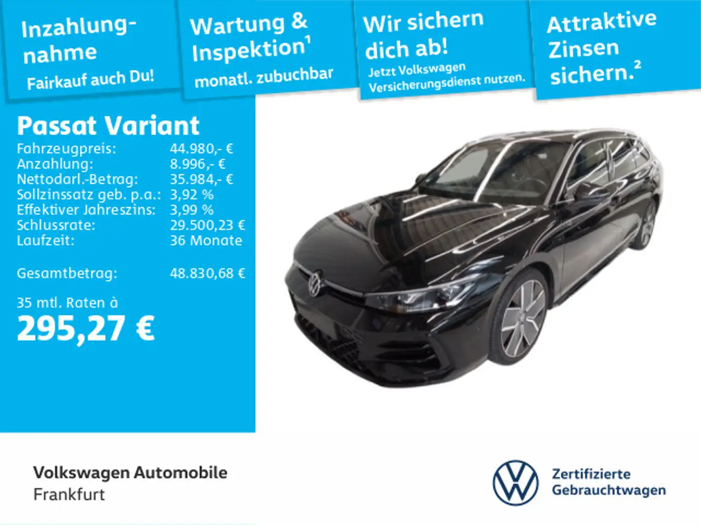 Volkswagen Passat Variant 2.0 TDI DSG 4Motion R-Line Navi I Schwarz - 1