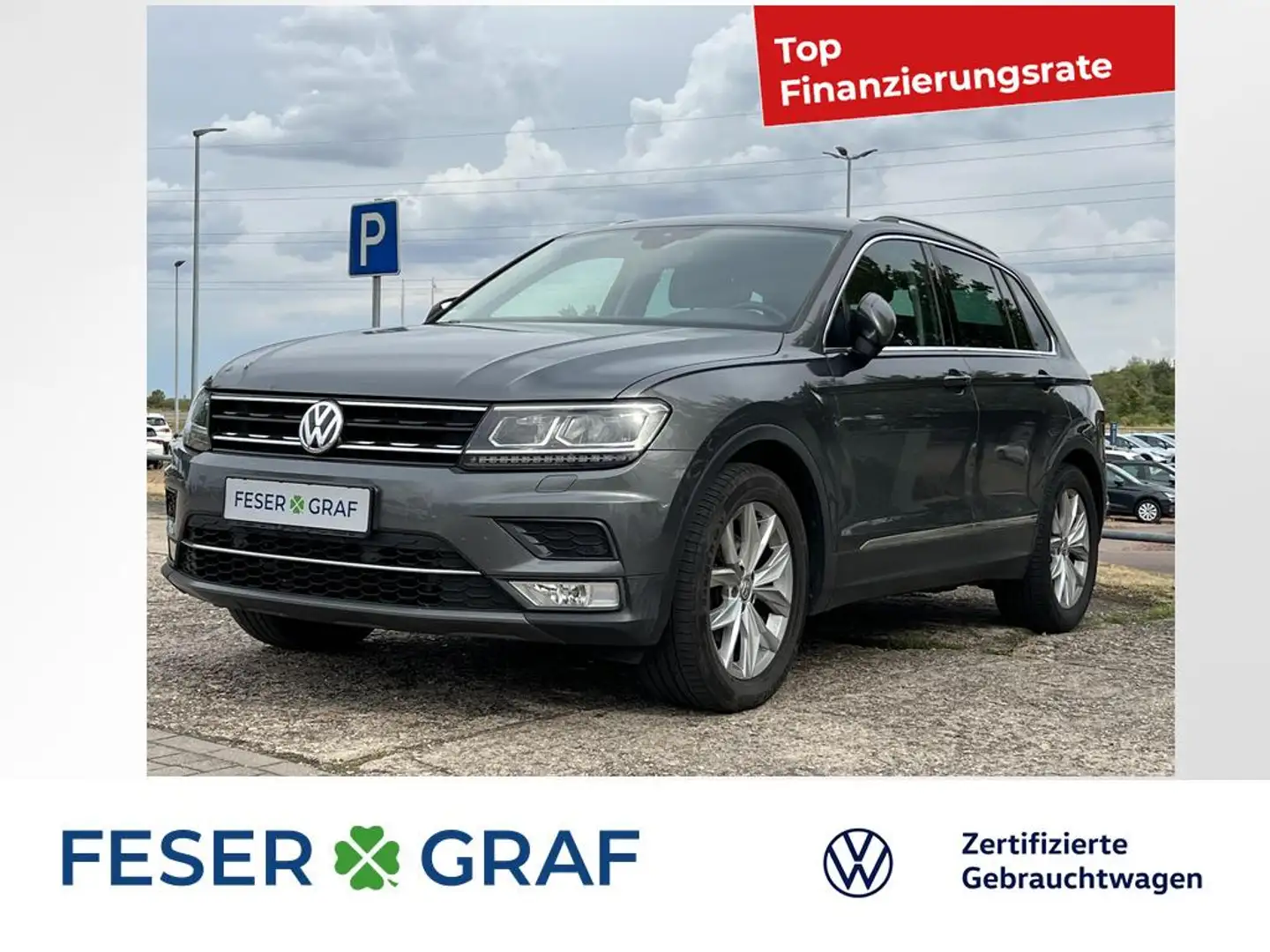 Volkswagen Tiguan 2.0 TDI Highline AHK/ACC/LED/Bluetooth/WR Grau - 1